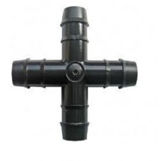 Greenage Cross Connector for 16mm PE drip Irrigation Hose Used in Garden drip and Sprinkler Irrigation Black 16mm Indian-20 Pcs